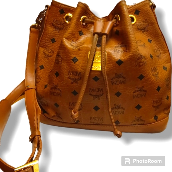 MCM Handbags - *AUTHENTIC & VINTAGE*- MCM Cognac Drawstring Bucket Bag!